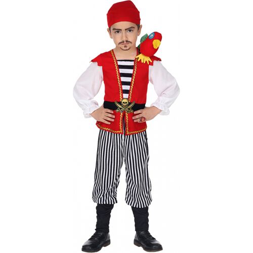 Horror-Shop Pirat Kinderkostüm mit Papagei XS/116