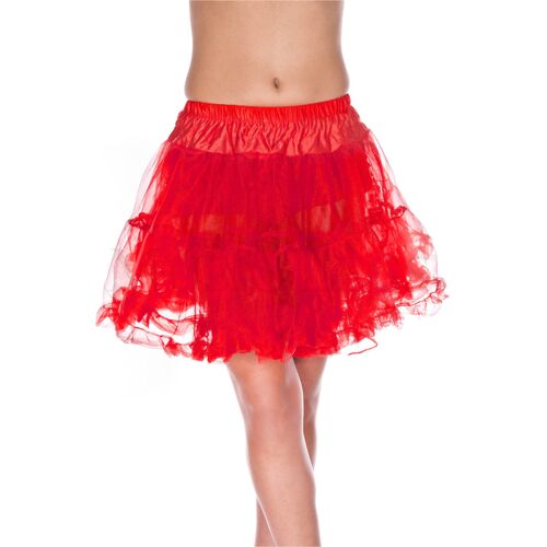 Horror-Shop Roter knielanger Petticoat aus fließendem Tüll