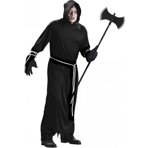 Horror-Shop Schwarze Sensenmann Robe mit Kapuze XL