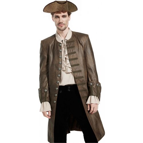 Horror-Shop Viktorianischer Piratenmantel Deluxe Braun 3XL / 62
