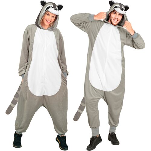 Horror-Shop Waschbär Onesie Plüschkostüm L/XL