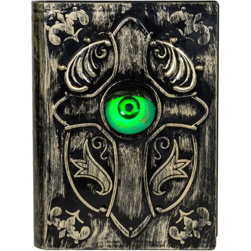 Horror-Shop Zauberbuch mit beweglichem Auge, Licht & Sound 22cm