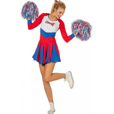Wilbers Amerikanischer Cheerleader Kostüm - Rot-Blau - Kostüm Wilbers Amerikanischer Cheerleader Kostüm - Rot-Blau - Kostüm