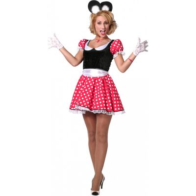 Minnie Maus Kostüm - Rotes Punktkleid & Gürtel - Karneval Minnie Maus Kostüm - Rotes Punktkleid & Gürtel - Karneval
