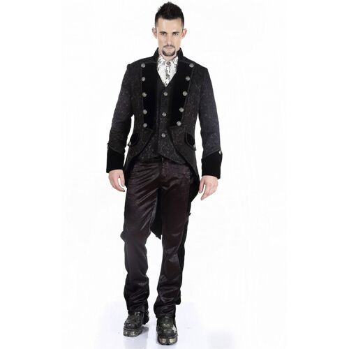 Horror-Shop Gothic Herren Brokat Gehrock schwarz XXXL