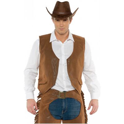 Horror-Shop Braune Cowboy Weste Herren XL Horror-Shop Braune Cowboy Weste Herren XL