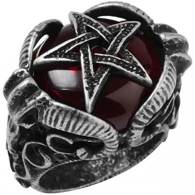 Horror-Shop KILLSTAR Zeke Pentagram Ring 18 mm (US Size 8) Horror-Shop KILLSTAR Zeke Pentagram Ring 18 mm (US Size 8)