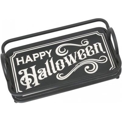 Horror-Shop Happy Halloween Holz Tablett Horror-Shop Happy Halloween Holz Tablett