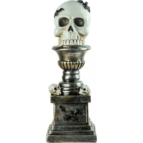 Horror-Shop Säule mit Totenköpfen & Fledermäusen 28cm