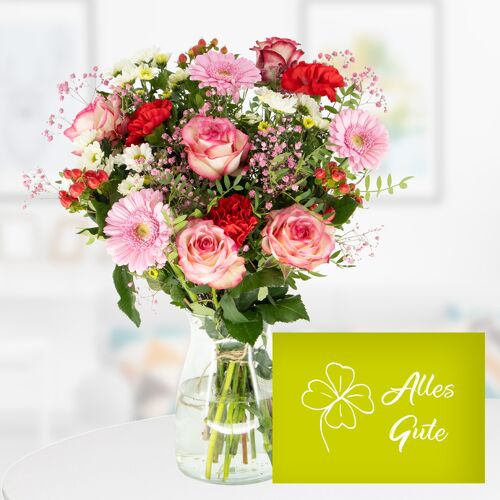 blumenshop.de Blumenstrauß Alina + "Alles Gute" Grußkarte