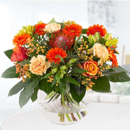 blumenshop.de Biedermeierstrauß Flammenrausch
