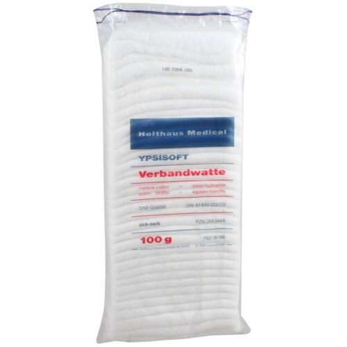 YPSISOFT Verbandwatte 500g, 50% Baumwolle und 50% Zellstoff
