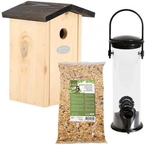 Esschert Design Blaumeisen-Komplettset: Nistkasten, Futtersilo und ...