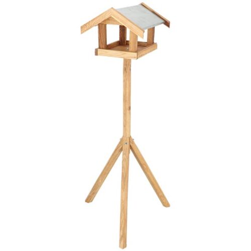 Esschert Design Futterhaus Eiche - Vogelfutterhaus mit Metalldach -...