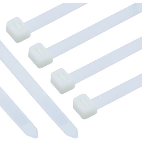 100x Profi-Kabelbinder Weiß, Nylon, UV-beständig, Brandschutz UL 94...