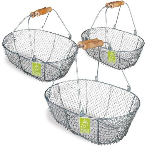 Esschert Design Drahtkörbe 3er-Set verzinkt, W2026, Erntekorb, Dek...