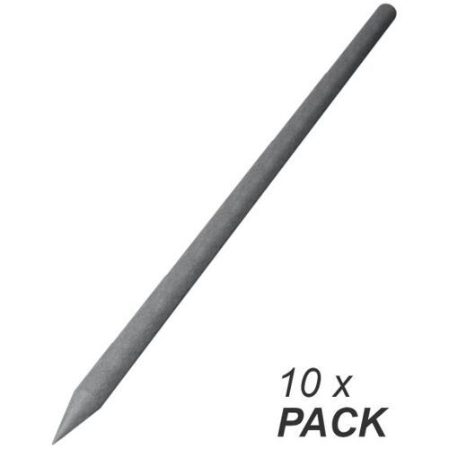 10x Recycling-Zaunpfahl grau - Rundpfosten Ø4,5x130cm