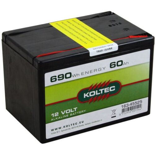 Koltec Alkaline 12V - 60Ah Weidezaunbatterie - Batterie für Weidezäune