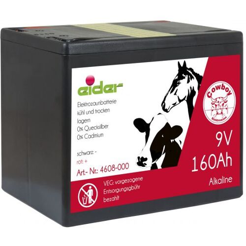 Eider Alkaline 9V - 160 Ah Weidezaunbatterie - Batterie für Weidezäune