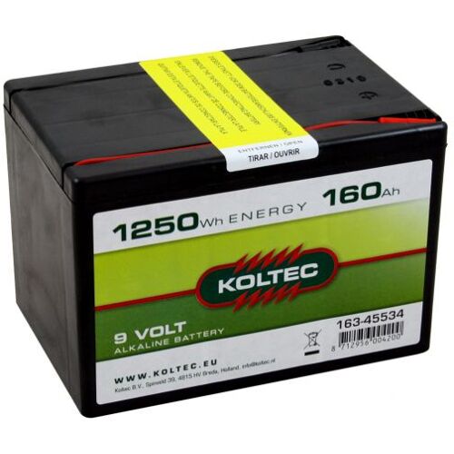 Koltec Alkaline 9V - 160Ah Weidezaunbatterie - Baterie für Weidezäune