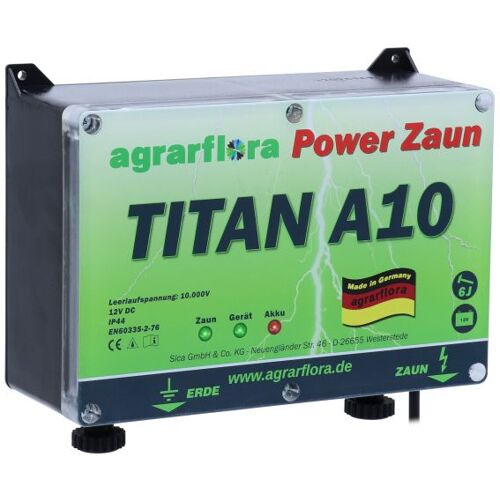 Agrarflora Weidezaungerät TITAN A10 - 10.000 Volt - 6 Joule - 12V E...