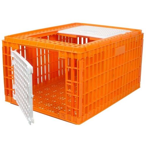 Geflügel-Transportbox HDPE, 77x58x42cm, hohe Transportkiste für Hüh...