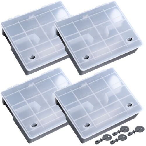 4x Köderstation Kompaktbox transparent - Köderbox für Ratten - Ratt...