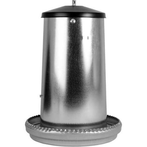 Geflügel Futterautomat 18kg verzinkt - hängender Futtertrog für Hühner