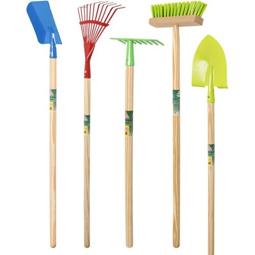 Kinder Gartengeräte Set 5-teilig - Schaufel, Spaten, Rechen, Besen ...