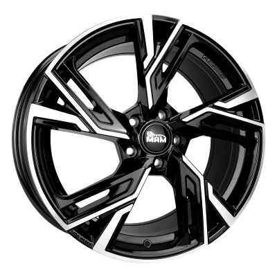 MAM Wheels Rs5 Black Front Polish 8.5x19 ET 40 5/114.3 Alufelge Schwarz MAM Wheels Rs5 Black Front Polish 8.5x19 ET 40 5/114.3 Alufelge Schwarz