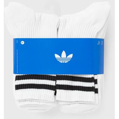 Adidas 3 STRIPES CREW SOCKS 6 PAIRS white L male Adidas 3 STRIPES CREW SOCKS 6 PAIRS white L male