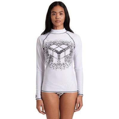 Women\'S Arena Rash Vest L/s Graphic White-Black White-Black Xs Women\'S Arena Rash Vest L/s Graphic White-Black White-Black Xs