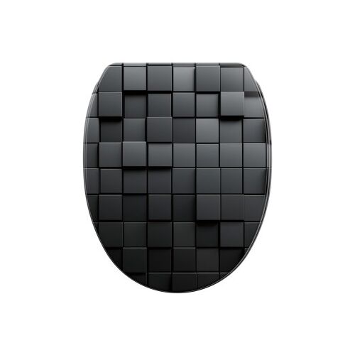 WCShop24 WC-Sitz mit Absenkautomatik und Schnellverschluss Cube - Premium Toilettendeckel direkt vom Hersteller