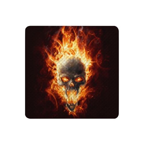 WCShop24 Badematte Totenkopf in Flammen 53 x 53 cm