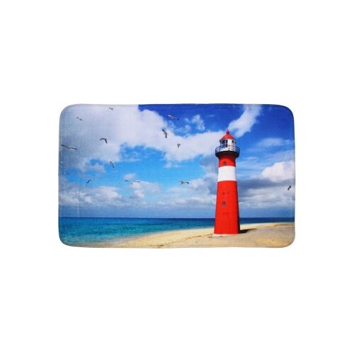 WCShop24 Badteppich Leuchtturm 70 x 110 cm