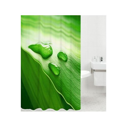 WCShop24 Duschvorhang Green Leaf 180 x 180 cm
