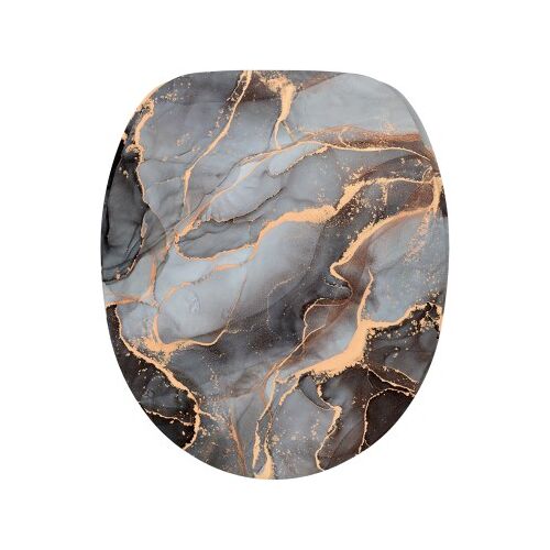 WCShop24 WC-Sitz mit Absenkautomatik Marmor Abstrakt - Premium Toilettendeckel direkt vom Hersteller
