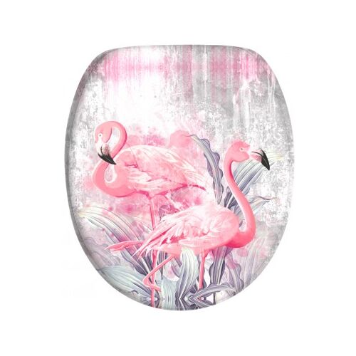 WCShop24 WC-Sitz mit Absenkautomatik Flamingo 2 - Premium Toilettendeckel direkt vom Hersteller