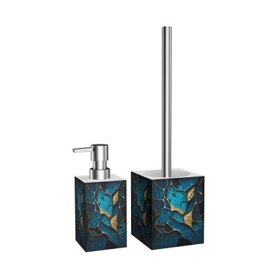 WCShop24 Badezimmer Set Marmor Cobalt WCShop24 Badezimmer Set Marmor Cobalt