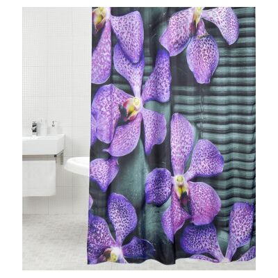 Sanilo Vanda Duschvorhang - 180x200cm, Lila/Grau Sanilo Vanda Duschvorhang - 180x200cm, Lila/Grau