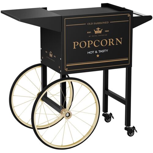 Wagen für Popcornmaschine - 51 x 37 cm - schwarz & golden - Royal Catering RCPT-BGWG-1