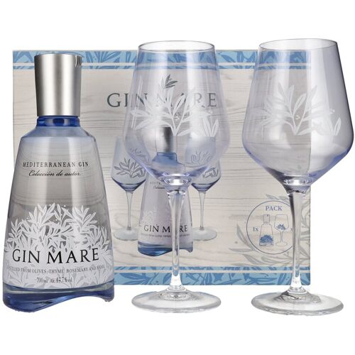 Gin Mare Mediterranean Gin 42,7% Vol. 0,7l in Geschenkbox mit 2 Gläsern