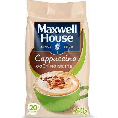 Maxwell House - Cappuccino Nuss - Löslicher Kaffee 340 G - MaxiCoffee Maxwell House - Cappuccino Nuss - Löslicher Kaffee 340 G - MaxiCoffee