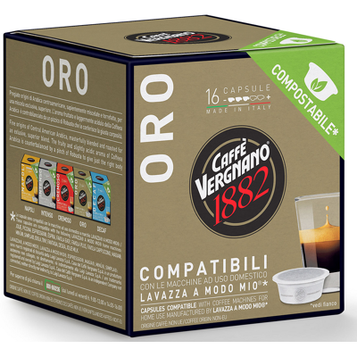 Caffè Vergnano - Arabica - Kompostierbare Kapseln Kompatibel A Modo Mio Lavazza - 16 Kapseln - MaxiCoffee Caffè Vergnano - Arabica - Kompostierbare Kapseln Kompatibel A Modo Mio Lavazza - 16 Kapseln - MaxiCoffee
