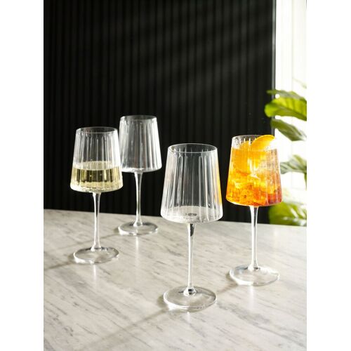 Next Set of 4 Clear Collins Wine Glasses