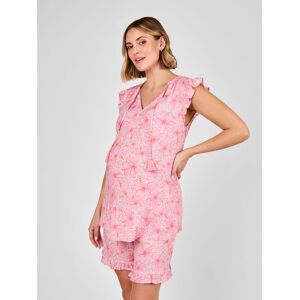 Jojo Maman Bébé JoJo Maman Bébé Pink Floral Patterned Frill Sleeve Maternity Blouse damen Jojo Maman Bébé JoJo Maman Bébé Pink Floral Patterned Frill Sleeve Maternity Blouse damen