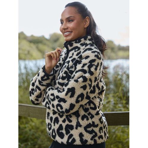 South Beach South Beach Natural Borg Quarter Zip Jacket damen