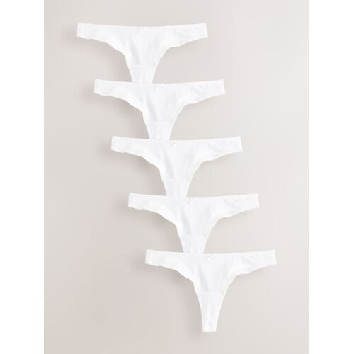 Next White Thong Cotton Rich Knickers 5 Pack damen