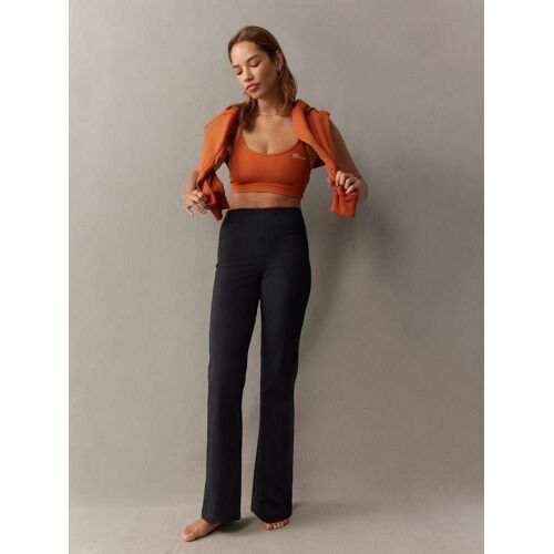 self. self. Black Rib Wide Leggings damen