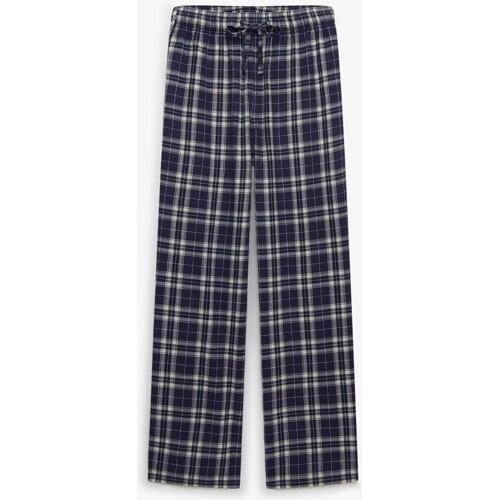 Superdry Superdry Navy Cotton Check Elastic Trousers damen